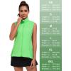 imageLittle Donkey Andy Womens Golf Vest Outerwear with Pleated Hem Sleeveless Athletic Jacket for Running Yoga TennisGolf Vestfluorescent Green