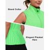 imageLittle Donkey Andy Womens Golf Vest Outerwear with Pleated Hem Sleeveless Athletic Jacket for Running Yoga TennisGolf Vestfluorescent Green