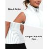 imageLittle Donkey Andy Womens Golf Vest Outerwear with Pleated Hem Sleeveless Athletic Jacket for Running Yoga TennisGolf Vestwhite