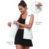 imageLittle Donkey Andy Womens Golf Vest Outerwear with Pleated Hem Sleeveless Athletic Jacket for Running Yoga TennisGolf Vestwhite