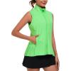 imageLittle Donkey Andy Womens Golf Vest Outerwear with Pleated Hem Sleeveless Athletic Jacket for Running Yoga TennisGolf Vestfluorescent Green