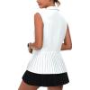 imageLittle Donkey Andy Womens Golf Vest Outerwear with Pleated Hem Sleeveless Athletic Jacket for Running Yoga TennisGolf Vestwhite