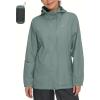 imageLittle Donkey Andy Womens Packable Rain Jacket Waterproof Lightweight Rain Coat with Hood for Golf Cycling HikingPale Aqua