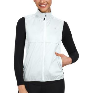 imageLittle Donkey Andy Windproof Sleeveless Vest Jacket for Women WaterRepellent Stretch Sports Vest for Cycling RunningWhite