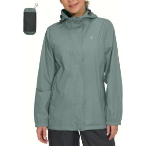 imageLittle Donkey Andy Womens Packable Rain Jacket Waterproof Lightweight Rain Coat with Hood for Golf Cycling HikingPale Aqua