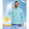 imageLittle Donkey Andy Mens UPF 50 Lightweight Full Zip Packable Hoodie Jackets Long Sleeve Sun Shirt for HikingBlue Tint