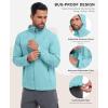 imageLittle Donkey Andy Mens UPF 50 Lightweight Full Zip Packable Hoodie Jackets Long Sleeve Sun Shirt for HikingBlue Tint