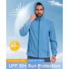 imageLittle Donkey Andy Mens UPF 50 Lightweight Full Zip Packable Hoodie Jackets Long Sleeve Sun Shirt for HikingLbiza Blue