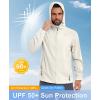 imageLittle Donkey Andy Mens UPF 50 Lightweight Full Zip Packable Hoodie Jackets Long Sleeve Sun Shirt for HikingMarshmallow