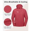 imageLittle Donkey Andy Mens UPF 50 Lightweight Full Zip Packable Hoodie Jackets Long Sleeve Sun Shirt for HikingRacing Red