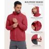 imageLittle Donkey Andy Mens UPF 50 Lightweight Full Zip Packable Hoodie Jackets Long Sleeve Sun Shirt for HikingRacing Red