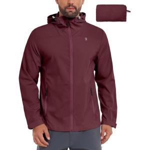 imageLittle Donkey Andy Mens UPF 50 Lightweight Full Zip Packable Hoodie Jackets Long Sleeve Sun Shirt for HikingBiking Red