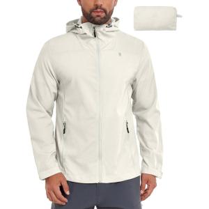 imageLittle Donkey Andy Mens UPF 50 Lightweight Full Zip Packable Hoodie Jackets Long Sleeve Sun Shirt for HikingMarshmallow