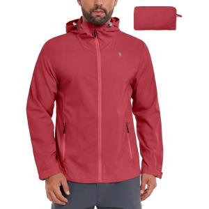 imageLittle Donkey Andy Mens UPF 50 Lightweight Full Zip Packable Hoodie Jackets Long Sleeve Sun Shirt for HikingRacing Red