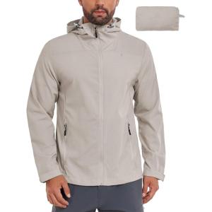 imageLittle Donkey Andy Mens UPF 50 Lightweight Full Zip Packable Hoodie Jackets Long Sleeve Sun Shirt for HikingWood Ash