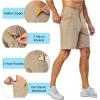 imageLittle Donkey Andy Mens Casual Shorts 9 Inch Inseam Stretch Running Golf Hiking Shorts with 4 PocketsBeige