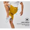 imageLittle Donkey Andy Mens Casual Shorts 9 Inch Inseam Stretch Running Golf Hiking Shorts with 4 PocketsYellow