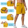 imageLittle Donkey Andy Mens Casual Shorts 9 Inch Inseam Stretch Running Golf Hiking Shorts with 4 PocketsYellow