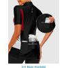 imageLittle Donkey Andy Womens Half Zip Breathable Cycling Vests Reflective Sleeveless Jerseys Shirts Running 4 Rear PocketsShort Sleeveblack