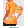 imageLittle Donkey Andy Womens Half Zip Breathable Cycling Vests Reflective Sleeveless Jerseys Shirts Running 4 Rear PocketsShort Sleevefluorescent Orange
