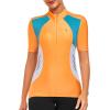 imageLittle Donkey Andy Womens Half Zip Breathable Cycling Vests Reflective Sleeveless Jerseys Shirts Running 4 Rear PocketsShort Sleevefluorescent Orange