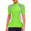 imageLittle Donkey Andy Womens Half Zip Breathable Cycling Vests Reflective Sleeveless Jerseys Shirts Running 4 Rear PocketsShort Sleevefluorescent Yellow