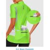 imageLittle Donkey Andy Womens Half Zip Breathable Cycling Vests Reflective Sleeveless Jerseys Shirts Running 4 Rear PocketsShort Sleevefluorescent Yellow