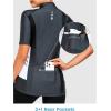 imageLittle Donkey Andy Womens Half Zip Breathable Cycling Vests Reflective Sleeveless Jerseys Shirts Running 4 Rear PocketsShort Sleevesteel Grey