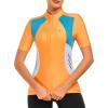 imageLittle Donkey Andy Womens Half Zip Breathable Cycling Vests Reflective Sleeveless Jerseys Shirts Running 4 Rear PocketsShort Sleevefluorescent Orange