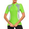 imageLittle Donkey Andy Womens Half Zip Breathable Cycling Vests Reflective Sleeveless Jerseys Shirts Running 4 Rear PocketsShort Sleevefluorescent Yellow