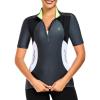 imageLittle Donkey Andy Womens Half Zip Breathable Cycling Vests Reflective Sleeveless Jerseys Shirts Running 4 Rear PocketsShort Sleevesteel Grey