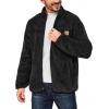 imageLittle Donkey Andy Mens Fleece Lined Jacket Fuzzy Sherpa Full Zip Thermal Coat Lightweight Outwear for Fall WinterBlack