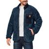 imageLittle Donkey Andy Mens Fleece Lined Jacket Fuzzy Sherpa Full Zip Thermal Coat Lightweight Outwear for Fall WinterDark Blue