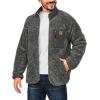 imageLittle Donkey Andy Mens Fleece Lined Jacket Fuzzy Sherpa Full Zip Thermal Coat Lightweight Outwear for Fall WinterHeather Gray