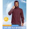 imageLittle Donkey Andy Mens Full Zip Packable UPF 50 Lightweight Hoodie Jackets Long Sleeve Sun Shirt for HikingBiking Red