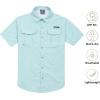 imageLittle Donkey Andy Mens UPF 50 UV Protection Shirt Short Sleeve Fishing Shirt Breathable and Fast Dry Blue XS