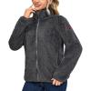 imageLittle Donkey Andy Womens Winter Hoodies Sherpa Fleece Jacket Warm Lightweight Sweatshirt Zip Up Outerwear Fuzzy CoatB1dark Grey