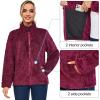 imageLittle Donkey Andy Womens Winter Hoodies Sherpa Fleece Jacket Warm Lightweight Sweatshirt Zip Up Outerwear Fuzzy CoatBpurple