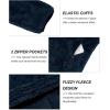 imageWomens Fleece Sherpa Jacket Fuzzy Long Sleeve Casual Coat Zip Up Warm Winter Fall Outerwear with PocketsBlue
