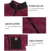 imageWomens Fleece Sherpa Jacket Fuzzy Long Sleeve Casual Coat Zip Up Warm Winter Fall Outerwear with PocketsRed