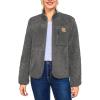 imageWomens Fleece Sherpa Jacket Fuzzy Long Sleeve Casual Coat Zip Up Warm Winter Fall Outerwear with PocketsGrey
