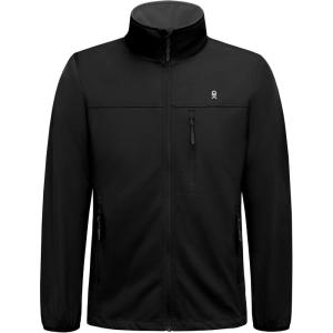imageLittle Donkey Andy Mens Lightweight Softshell Jacket Windbreaker Waterproof Jacket with 3 Pockets for Running Golf HikingBlack