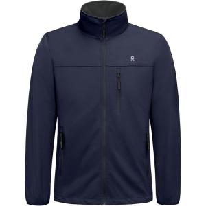 imageLittle Donkey Andy Mens Lightweight Softshell Jacket Windbreaker Waterproof Jacket with 3 Pockets for Running Golf HikingDark Blue
