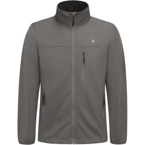 imageLittle Donkey Andy Mens Lightweight Softshell Jacket Windbreaker Waterproof Jacket with 3 Pockets for Running Golf HikingIron Gray