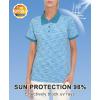 imageLittle Donkey Andy Womens Lightweight Sport Cool DRI UPF 50 Polo Shirt MoistureWicking Performance with 3ButtonsHeather Blue