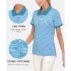 imageLittle Donkey Andy Womens Lightweight Sport Cool DRI UPF 50 Polo Shirt MoistureWicking Performance with 3ButtonsHeather Blue