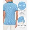 imageLittle Donkey Andy Womens Lightweight Sport Cool DRI UPF 50 Polo Shirt MoistureWicking Performance with 3ButtonsHeather Blue