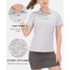 imageLittle Donkey Andy Womens Lightweight Sport Cool DRI UPF 50 Polo Shirt MoistureWicking Performance with 3ButtonsHeather Grey