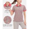 imageLittle Donkey Andy Womens Lightweight Sport Cool DRI UPF 50 Polo Shirt MoistureWicking Performance with 3ButtonsHeather Poinsettia