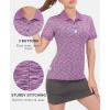 imageLittle Donkey Andy Womens Lightweight Sport Cool DRI UPF 50 Polo Shirt MoistureWicking Performance with 3ButtonsHeather Purple